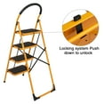 thumbnail image 4 of Qiushi 4 Step Ladder, 330 lbs Capacity Lightweight Folding Step Stool with Wide Sturdy Pedal & Anti-Slip Wear-Resisting Feet & Comfort Handgrip for Home & Office & Kitchen, Yellow, 4 of 15