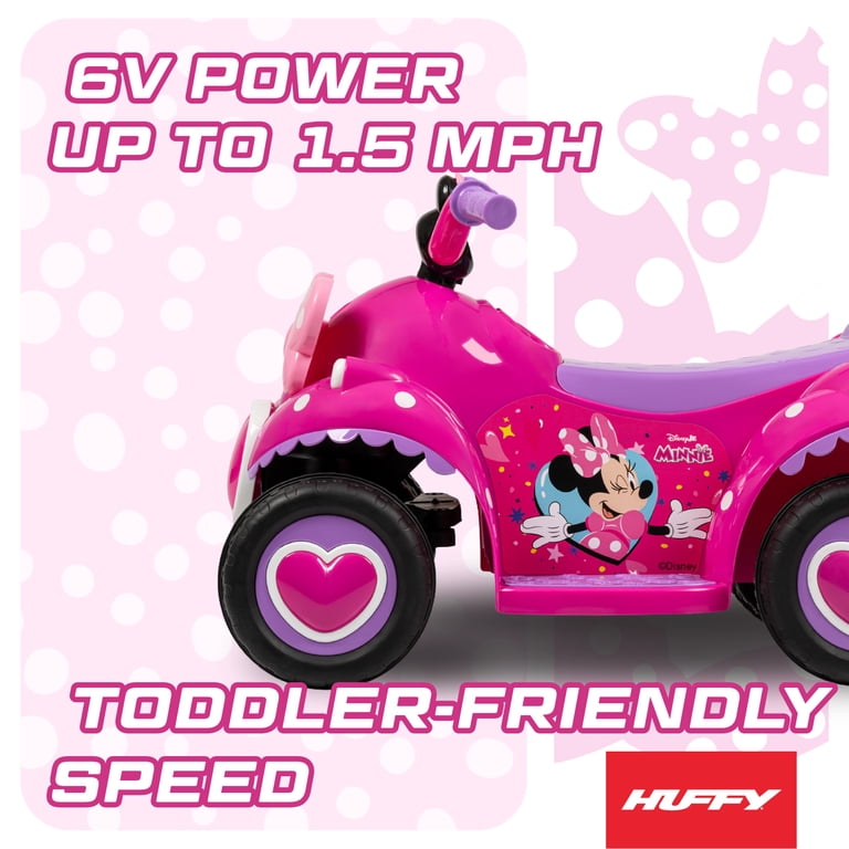 Huffy 6V Disney Minnie Mouse Ride-On Quad, Ages 1.5-3, Toddlers