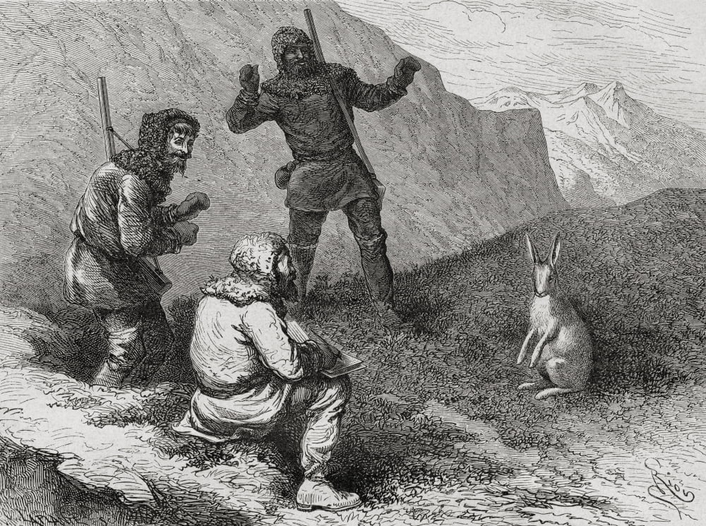 Lieutenant Payer Drawing An Arctic Hare During The Second German North Polar Expedition In 1869 Julius Johannes Ludovicus Ritter Von Payer1841 To 1915 Austro-Hungarian Arctic Explorer And Arctic Lands