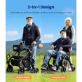 thumbnail image 2 of VOCIC Black 4-Wheel Rollator Walker with Foldable Seat & Wheels, Transport Chair & Brakes, 300 lb Limit, 2 of 9