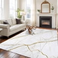 thumbnail image 3 of Grey Gold Marble Area&nbsp;Rug 5x8ft Gold Lines Non-Slip&nbsp;Washable Square&nbsp;Rugs Soft Felt Indoor Floor Mat for Bedroom Kitchen Living Room Bathroom, 3 of 9