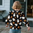 thumbnail image 4 of Uorisanigo Toddler Girl Oversized Sweatshirt Crewneck Long Sleeve Pumpkin Ghost Shirts with Ruffle Shoulders, 4-5T Hooded Pullover Tops for Fall Winter Spring, 4 of 7