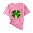 thumbnail image 4 of Womens St Patricks Day Tees Festival Printed Graphic Short Sleeve Crew Neck Casual Summer Tshirts Tops (L, Pink), 4 of 5