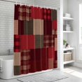 thumbnail image 5 of Red Gingham Shower Curtain Set - 72" x 78" Washable Bathtub Curtain with 12 Hooks, Abstract Buffalo Plaid Solid Color Patchwork Waterproof Fabric Stall Shower Curtains for Bathroom/Bathtub Décor, 5 of 8