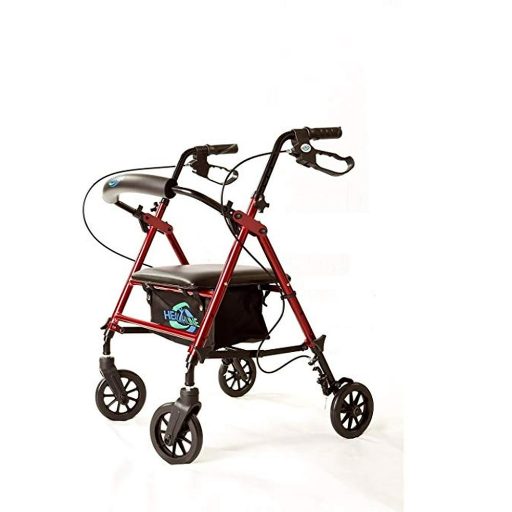 Walker With Seat and Brakes, Lightweight Walker for Seniors, Adjustable
