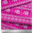 thumbnail image 3 of Soimoi Poly Georgette Fabric Aztec & Tribal Elephant Animal Fabric Prints By Yard 52 Inch Wide, 3 of 3