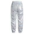 thumbnail image 2 of Runhomal Kids Boys and Girls Shiny Metallic Pants Elastic Waistband Jazz Dance Harem Trousers Loose Silver 160, 2 of 6
