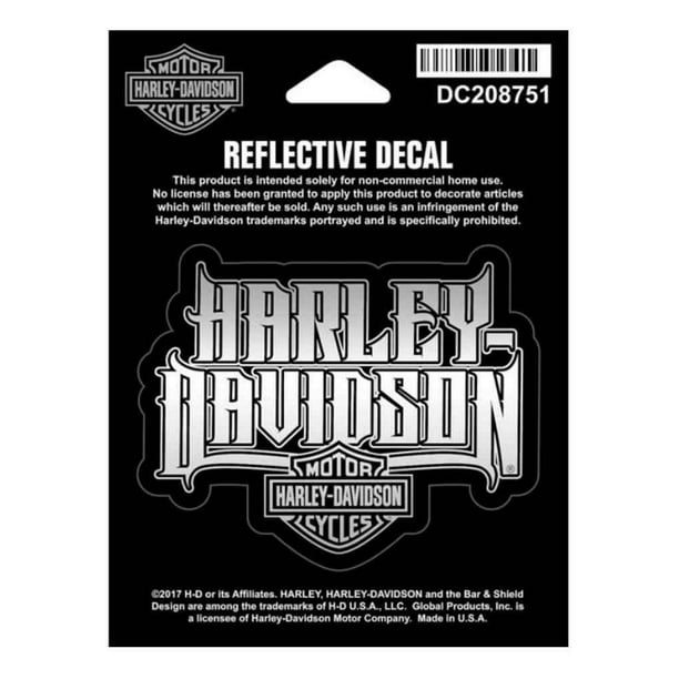 HarleyDavidson Reflective Spiked Text Decal, XS Size, 3 x 2.5 inches