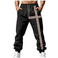 thumbnail image 2 of Ceisia Men Solid Color Loose Casual Pants Elastic Waist Drawstring Sports Gift Work Trousers, 2 of 9