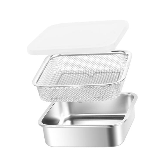 Stainless Steel Food Container Kitchen Storage Box Freshing Produce Organizers