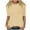 Light Khaki, variant on Srogem Womens Tops 3/4 Sleeve Shirts Round Neck Loose Casual Blouses Solid Color Tshirts Going Out Tops