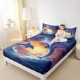thumbnail image 3 of Homewish Sea Animal Whale Twin Sheet Sets,Ocean Theme Twin Fitted Sheet,Galaxy Starry Night 03For Girls Teens,Breathable Home Decor,3pcs, 3 of 7