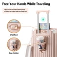 thumbnail image 4 of 4pcs Travel Luggage Set With Cup Holder suitcase set with usb port TSA Lock ABS+PC Material Suitcase, 4 of 11