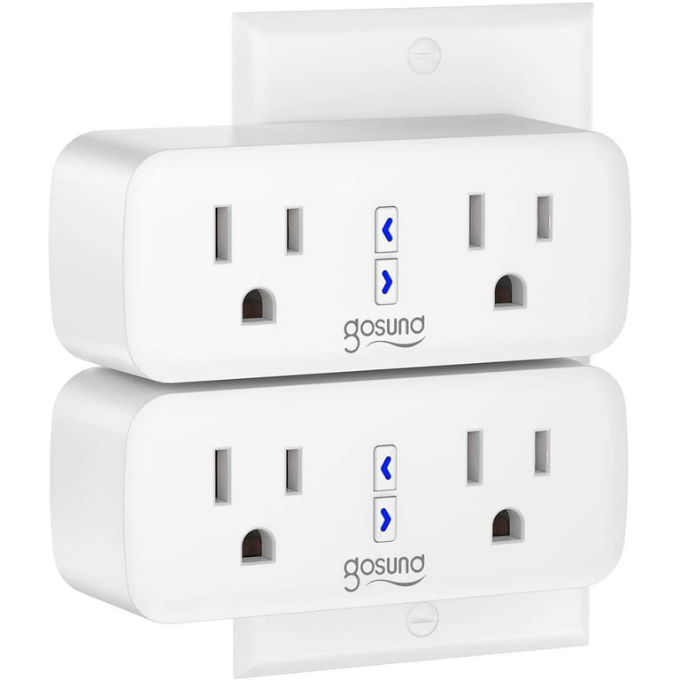 Smart Plug Gosund Wifi Dual Extender Outlet Remote Control Works with Alexa  Google Assistant 2-Pack 