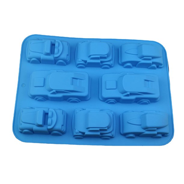 Billuyoard Molde de silicona para pastel de camión, 8 cavidades, bricolaje, forma de coche, Fondant, repostería, utensilios para hornear, molde de Herramientas y accesorios para hornear Billuyoard HA081741-00