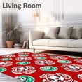 thumbnail image 2 of ODIKA 5'x7' Machine Washable Non-Slip Area Rug, Snowman Cheerful Peppermint Ring Decorative Festive High Traffic Rug, Red, 654890, 2 of 7