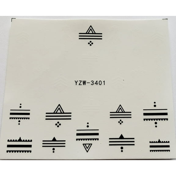 Nail Decal/sticker, black/white Tribal Dots