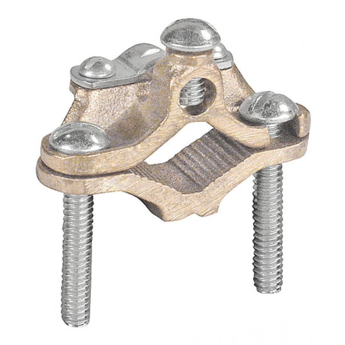 2 Pcs, Bronze Ground Clamp for Armored Ground Cable & Pipe Size 1/2 to