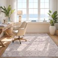 thumbnail image 3 of Design&I 2'x3' Washable Accent Rug Pet Friendly & Non-Slip Built-In Grip Purple Boho Abstract Watercolor Scroll Vintage Trellis Distressed for Kitchen, Station, 3 of 7
