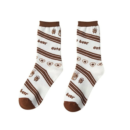 

Soft Socks For Women Autumn Cute Bear Socks Japanese Female Korean Socks Girl Wearing Crew Socks