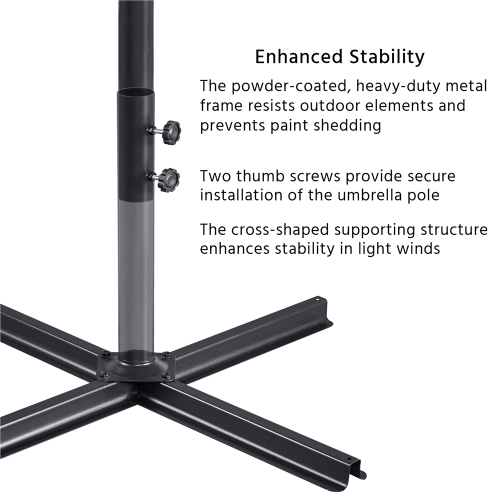 Renwick 10Ft Outdoor Patio Offset Umbrella with Crank & Cross Base, Cream