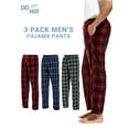 thumbnail image 6 of DG Hill Mens Pajama Pants Plaid Fleece Lounge Sleepwear With Pockets 3 Pack S, 6 of 8