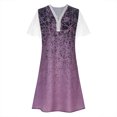 thumbnail image 4 of Jusqu'à 65 % de Réduction! Robes de Mode d'Été pour Femmes 2024 Grande Taille Col en V Décontracté Tempérament Chandail Manches Courtes Dentelle Imprimé Robe Ample, 4 of 6