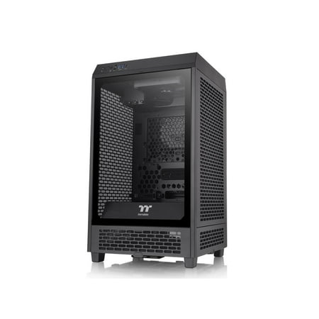 Thermaltake Tower 200 Mini-ITX Computer Case; 2x140mm Pre-installed CT140 Fans; Supports GPU Length Up To 380mm; CA-1X9-00S1WN-00; Black