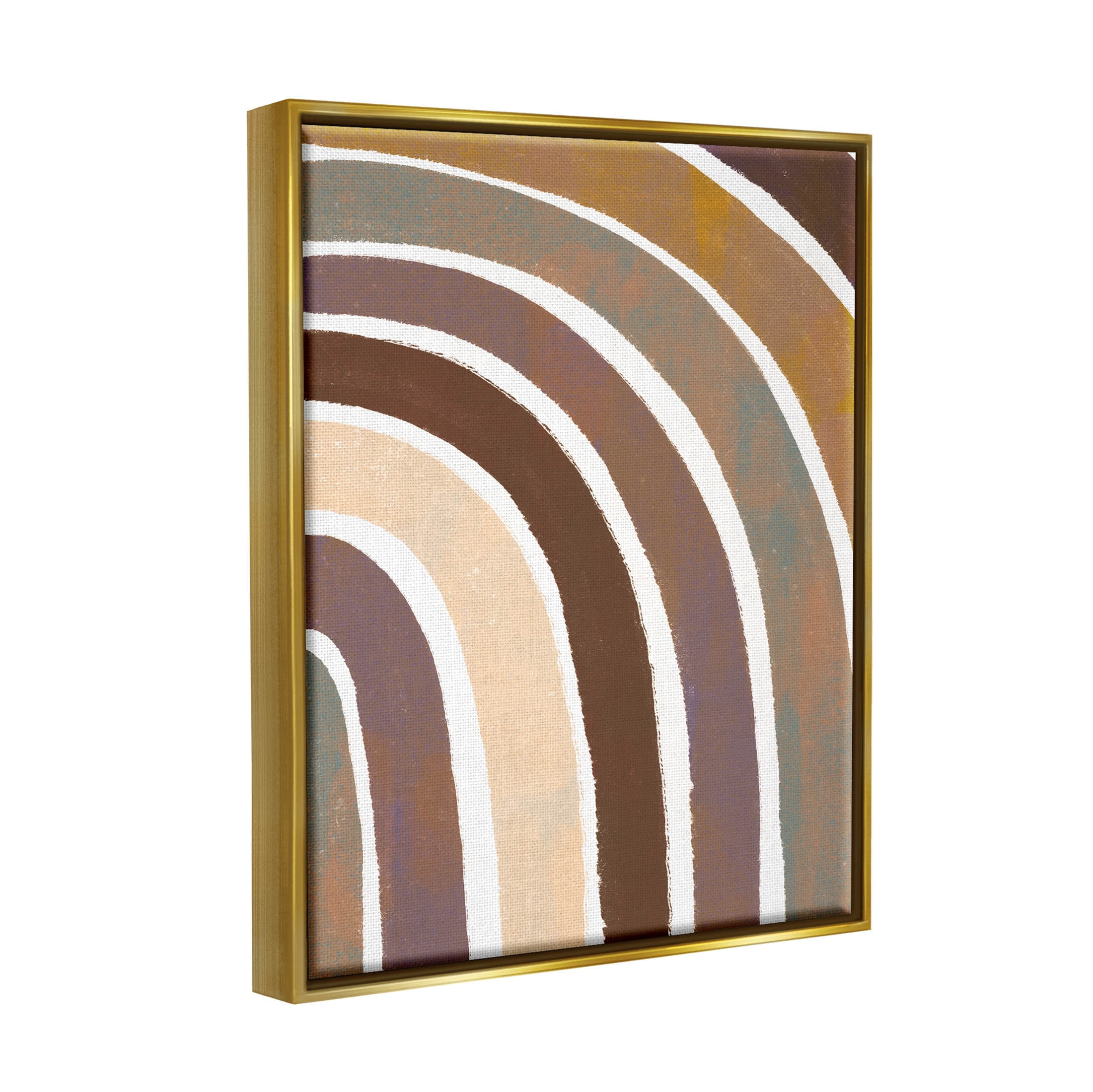 Stupell Industries Arched Dreamy Desert Tones Graphic Art Metallic Gold Floating Framed Canvas Print Wall Art, Design by Loni Harris