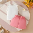 thumbnail image 4 of XZNPDUCQ Toddler Girls Summer Clothes Print Shirt Tops and Shorts Set 2Pcs Outfit Casual Elastic Shorts Summer 2Pcs T Shorts Set Dailywear Pink，12-18 Months, 4 of 9