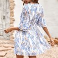 thumbnail image 4 of Vestido estampado Mujer Cuello en V Manga 1/2 Poliéster Moda Casual para Primavera Verano, 4 of 6