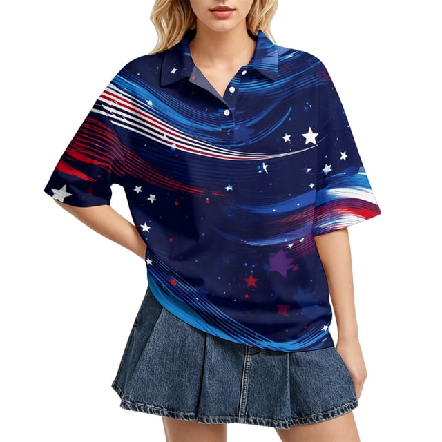 Sewkxo Polo à Manches Courtes pour Femmes, Col Oversize, T-Shirt à Enfiler Y2k, Décontracté, Ample, Mode Urbaine, Chandail de Rugby, Rouge TG