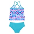 thumbnail image 3 of YONGHS Kids Girls Mermaid Swimsuit 2PCS Bikini Summer Bathing Suit Tankini Tops with Bottoms Colorful Fish Scales 8, 3 of 7