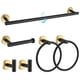 thumbnail image 1 of Juego de accesorios de baño TQKAG negro y dorado de 6 piezas de acero inoxidable, 1 of 8