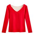 thumbnail image 1 of Jumpingount Camisa térmica Ropa interior de invierno Ropa de abrigo Moda Tamaño compacto Lavable Top Lencería larga Suministros para mujeres flexibles al Ropa interior Rojo SG Jumpingount AP013685-05, 1 of 6