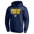 thumbnail image 2 of Men's Navy Milwaukee Brewers Team Hometown Collection The Crew Pullover Hoodie, 2 of 3