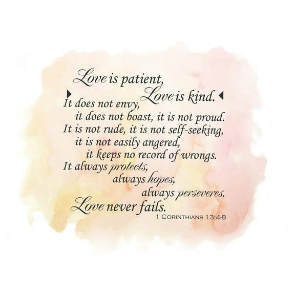 Quotes & Sayings Wall Decals for Children Bedroom - Love is Kind Religion DIY & Creativity Boy Girl Bedroom Wall Sticker - Size: 10 In x 8 In