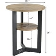 thumbnail image 2 of LEEMTORIG Round Side Table, 2-Tier High End Table Nightstand with Metal Legs, Modern Bedside Couch Table for Living Room, Bedroom, Office, Rustic Natural/Black, 19.3 x 19.3 x 24 inches BZ-1338, 2 of 10