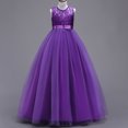 thumbnail image 1 of Vestido de niña sin mangas de malla, vestido de princesa de presentación, hermoso y de moda, 1 of 6