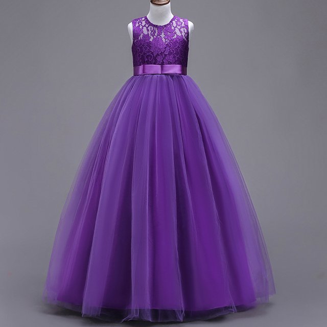 Vestido de niña sin mangas de malla, vestido de princesa de presentación, hermoso y de moda