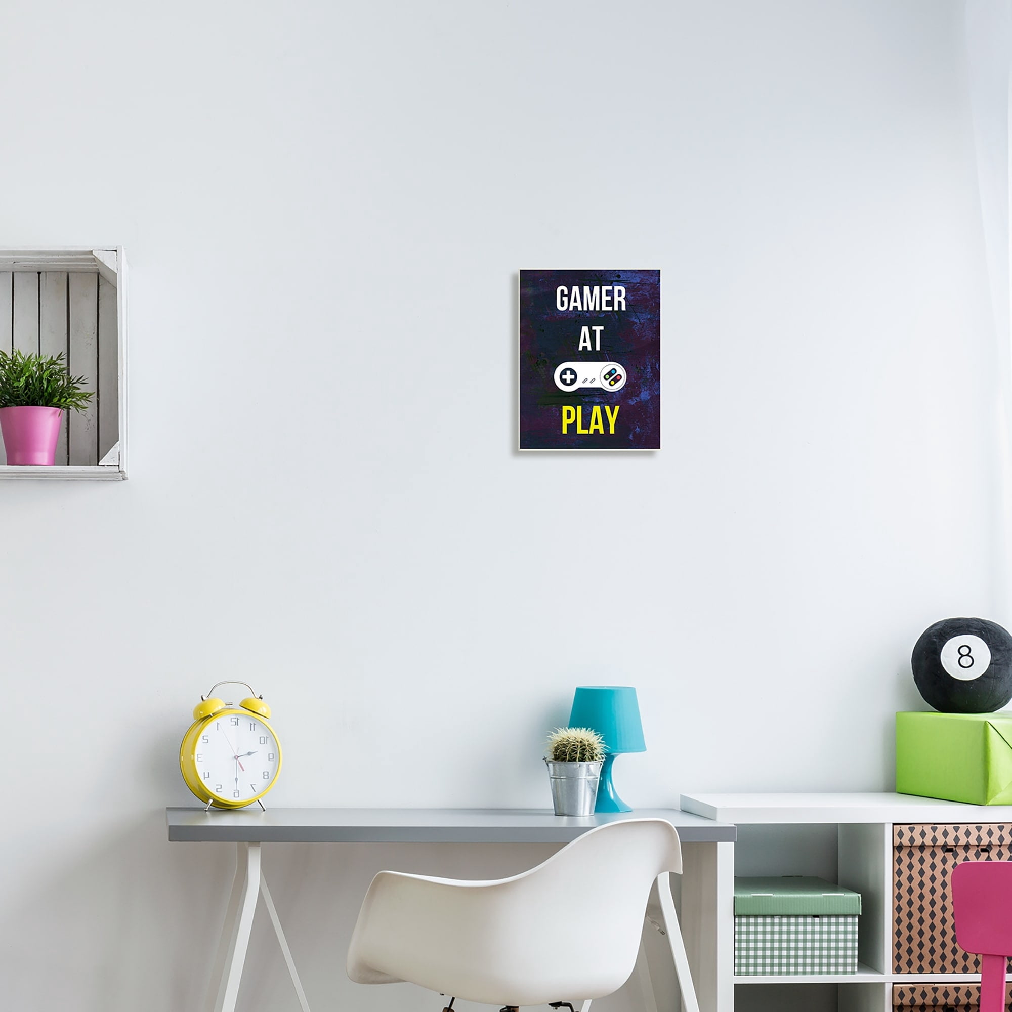 Stupell Industries Gamer At Play Vivid Layered Background Controller Graphic Art Unframed Art Print Wall Art, Design by Annie Warren