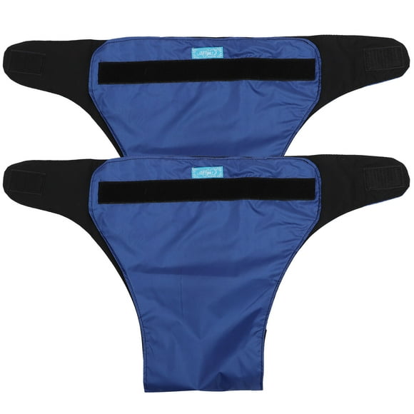 WHAMVOX 2Pcs Breathable Washable Adult Nappies Blue Leak Proof Adjustable Cloth Diapers