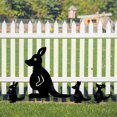 thumbnail image 5 of Decoración de jardín de metal al aire libre, canguro patio arte jardín estatuas de metal decorativa decoración de jardín camino de césped acera jardín estilo retro europeo (4 piezas) (negro, canguro), 5 of 5