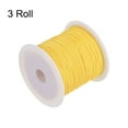 thumbnail image 3 of 3 Rolls Nylon Beading Thread Knotting Cord 0.6mm 50 Yards Braided Nylon Crafting Satin String, Bright Yellow, 3 of 5