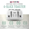 thumbnail image 3 of Open Box Haden Heritage 4 Slice Wide Slot Stainless Steel Body Retro Toaster, 3 of 13