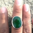 thumbnail image 2 of Natural Emerald Ring | 925 Sterling Silver Ring Jewelry | Big Oval Cut Emerald Ring | Healing Emerald Gemstone Ring |Emerald Jewelry For Her, 2 of 9