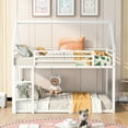 thumbnail image 2 of House Bunk Bed With Metal Build, Built-in - White, Space Option Twin Over Convertible In White And Functional Bedroom Essential, 2 of 6