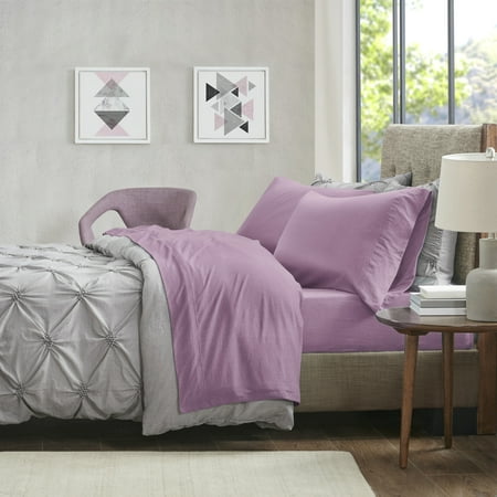 Comfort Classics Purple Cotton Sheet Sets, Twin, (3 Pieces)