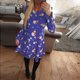 thumbnail image 5 of Vestido de manga larga con estampado de copos de nieve y muñeco de nieve navideño (M) Likrtyny Para estrenar, 5 of 6