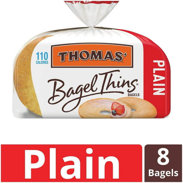 Thomas' Plain Bagel Thins, Only 110 Calories, 8 count, 13 oz Walmart